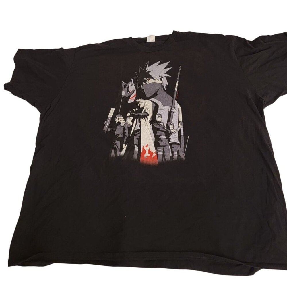 VTG Naruto Shippuden 2002 Anime Cartoon T-Shirt Black 5XL Port & Company Fan Fav
